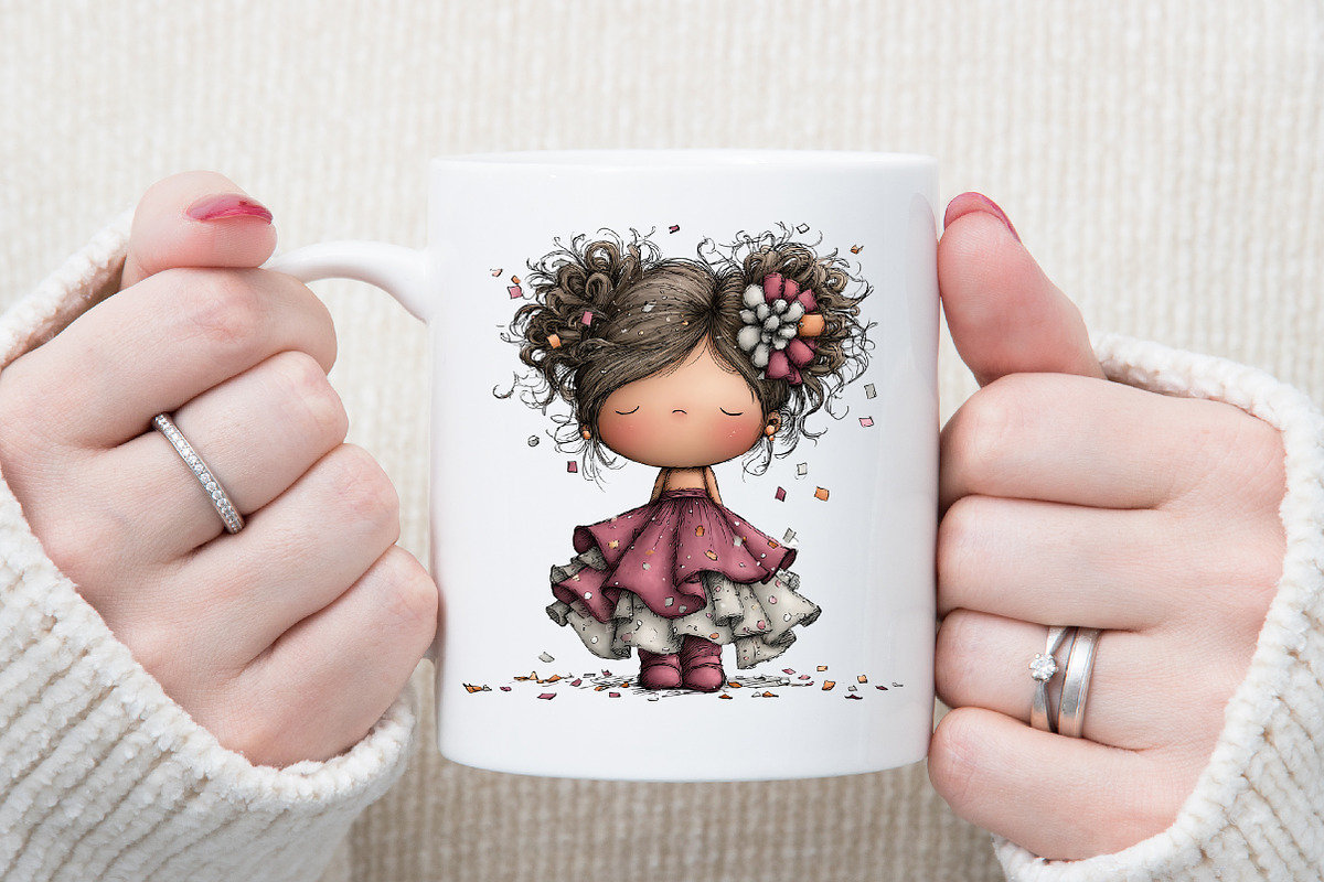 Watercolor New Year Girl Clipart, an Illustration by Sublimation Artist (Photo 5 of 6)