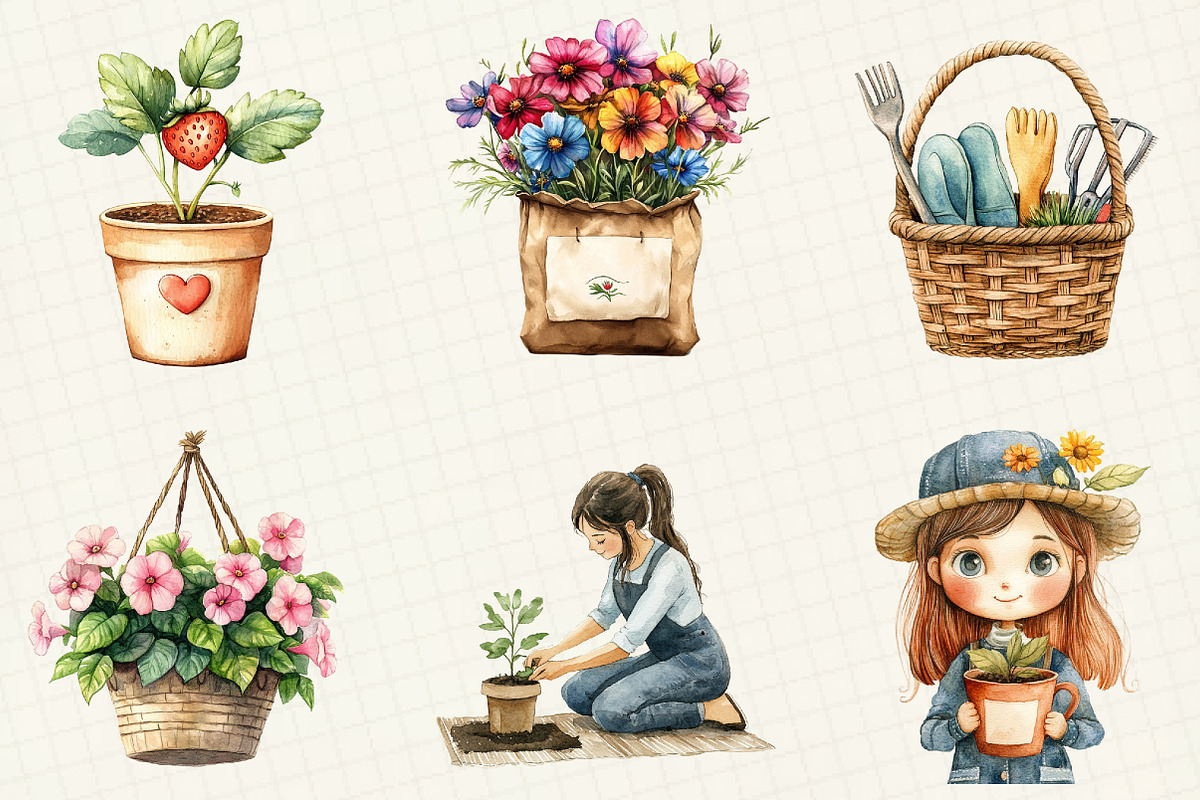 Gardening Girl Sublimation Bundle, an Illustration by OK Design (Photo 2 of 5)