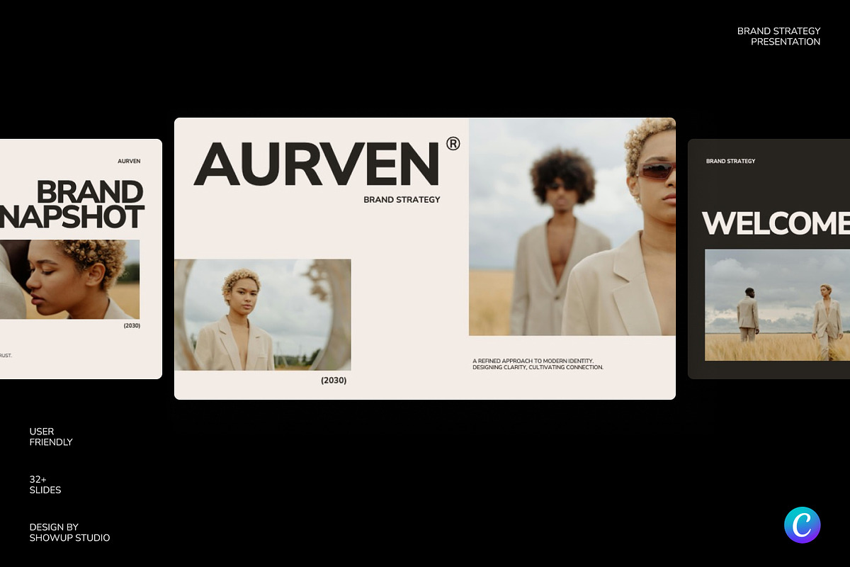AURVEN Brand Strategy Canva, a Presentation Template by ShowUp! Studio (Photo 1 of 5)