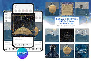Instagram Celestial Canva Template, a Social Media Template by NadiaTheronArt