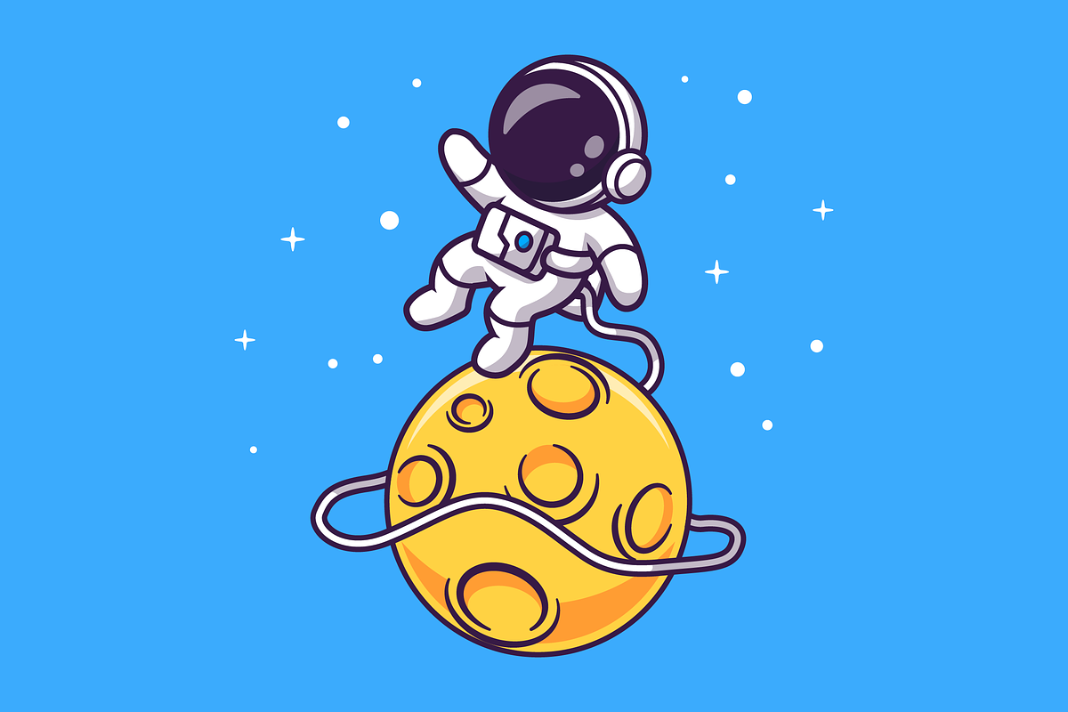 Cute Astronaut Floating on Space, a Technology Illustration by Catalyst Labs (Photo 2 of 3)