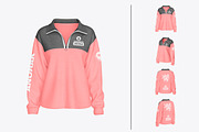 Women Anorak Sweatshirt Mockup, an Advertising Mockup by OneVectorStock (Thumbnail 1 of 2)