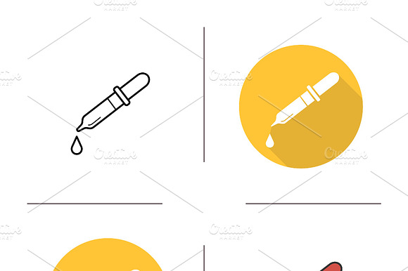 Pipette Icons. Vector