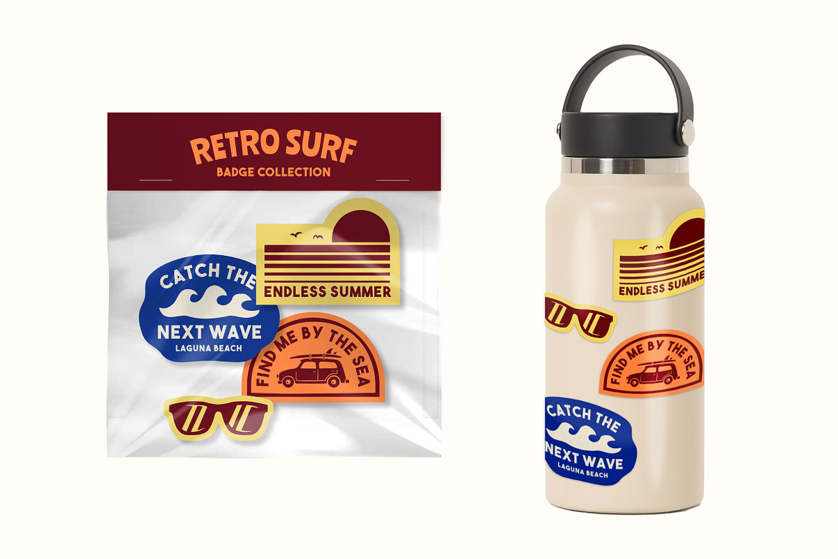 Retro Surf Badge Collection, an Object Graphic by cd-design.co (Photo 6 of 8)