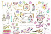SEWING Clipart, an Illustration by Masha  Studio (Thumbnail 2 of 5)