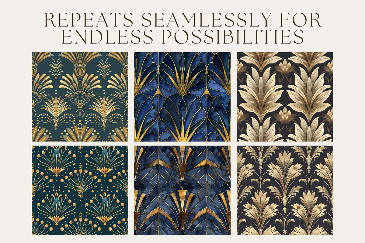 12 Lydia's Art Deco Seamless Pattern, a Pattern Graphic by Inknfolly (Photo 2 of 7)