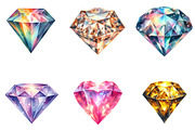 Watercolor Diamond Clipart Bundle, an Illustration by cherrydesign (Thumbnail 3 of 4)