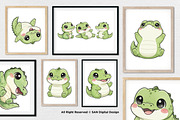 15 Bundle Watercolor Baby Crocodile, an Animal Illustration by Morspective (Thumbnail 4 of 8)