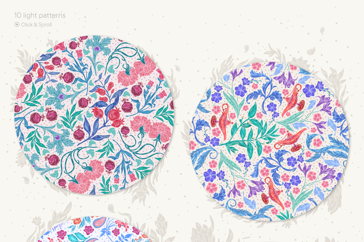 Oriental Dreams patterns, a Pattern Graphic by Piñata (Photo 3 of 17)