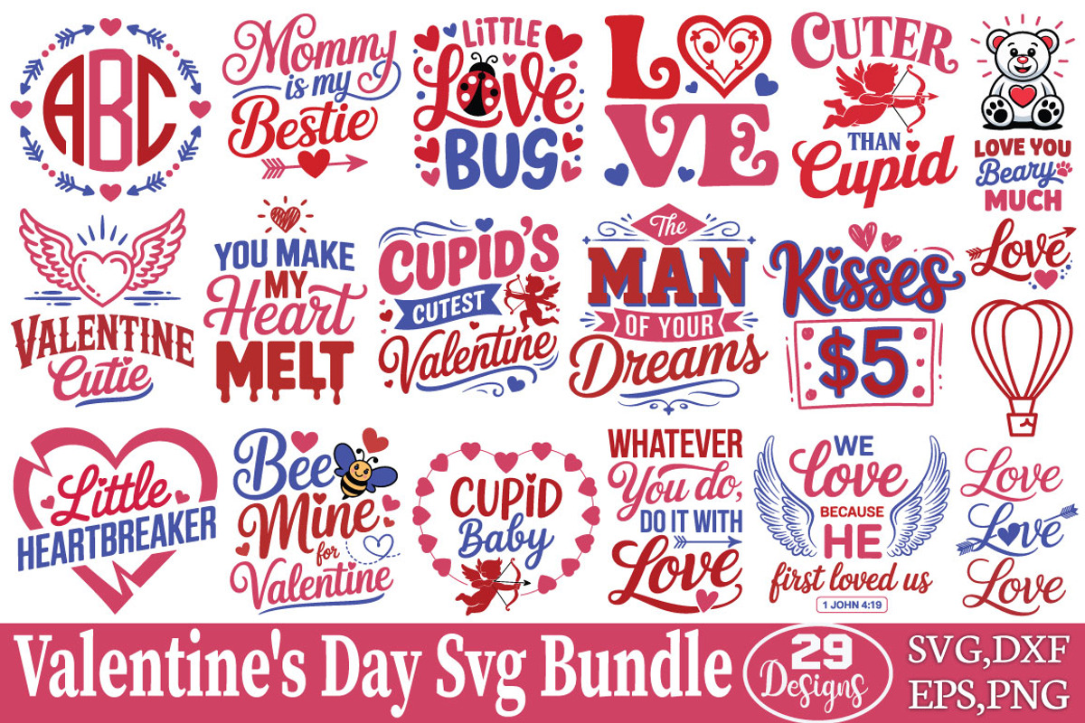 Valentine's Day Designs Svg Bundle, an Object Graphic by DollarSmart (Photo 1 of 5)