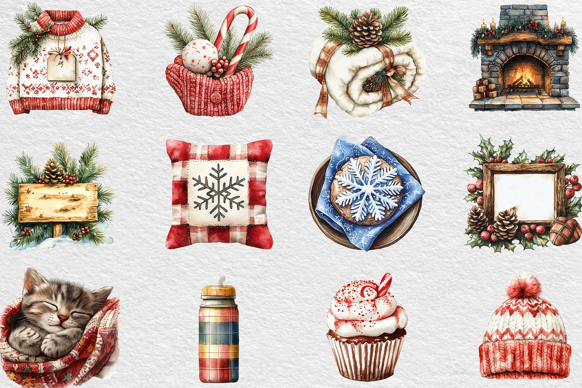 Cozy Christmas Sublimation Clipart, an Illustration by Black Bird Studio (Photo 6 of 6)