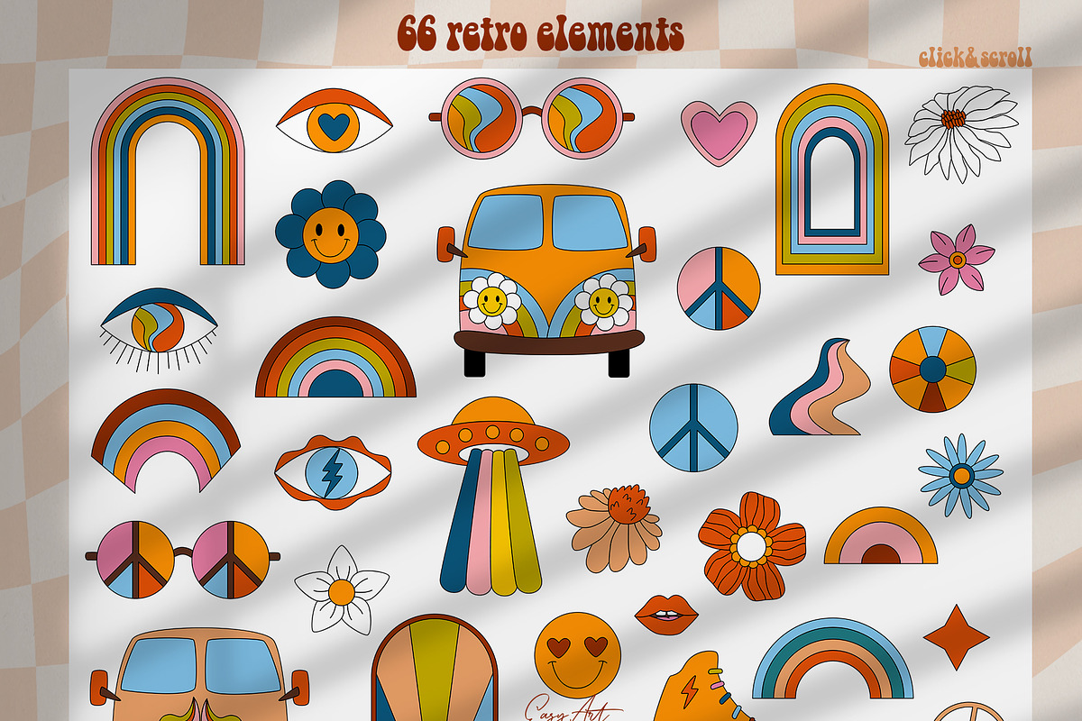 Groovy. Retro collection, an Illustration by EasyArt (Photo 3 of 9)