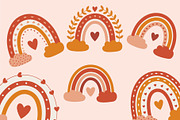 Boho Rainbows Clipart & Vector, an Illustration by Printable Pretty Studio (Thumbnail 2 of 4)