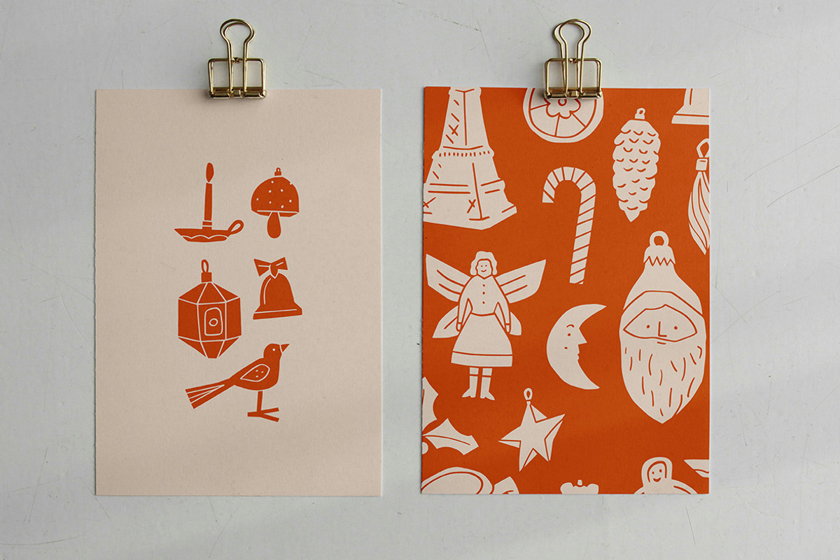 Modern Christmas Linocut Bundle, an Illustration by ClayStudio (Photo 4 of 8)
