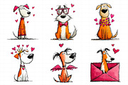 Quirky Valentine Dogs Clipart, an Illustration by Daily.Designs (Thumbnail 3 of 5)