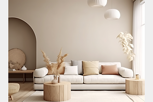 Boho style home interior living room, an Architecture Photo by GFXCity