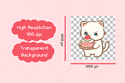 Kawaii Cat Valentine Dessert Clipart, an Animal Illustration by Blumensdiary (Thumbnail 3 of 6)