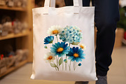 Cream and Blue Flowers Clipart, an Illustration by Designworld (Thumbnail 4 of 8)