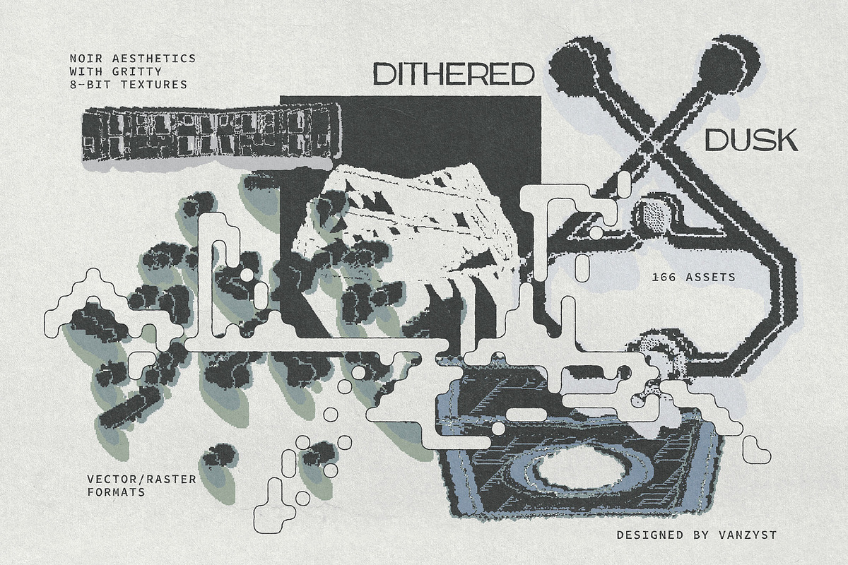 Dithered Dusk Graphic Collection, an Object Graphic by Vanzyst (Photo 4 of 9)