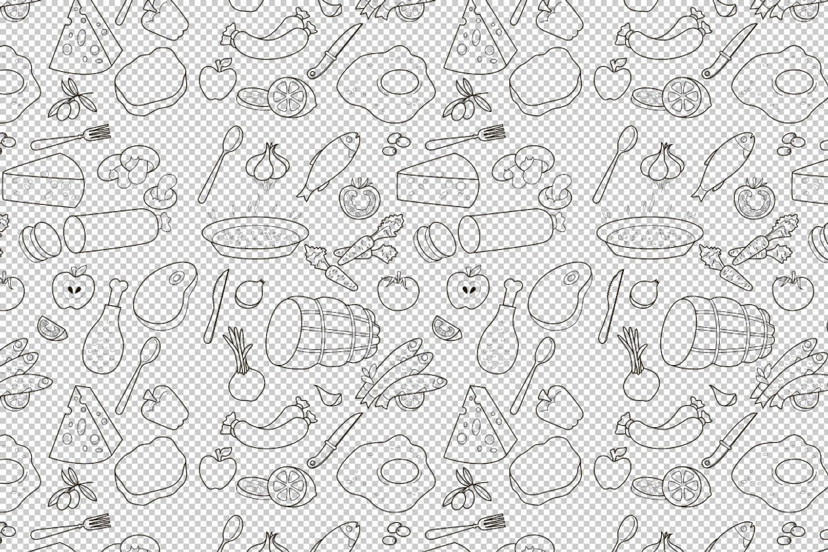 Foods Cartoon Pattern preview 3