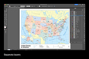 United States Vector Map, a Work Illustration by Fucina™ (Thumbnail 3 of 7)