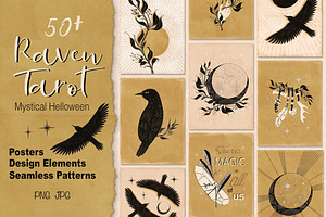 Raven Tarot Mystical Halloween