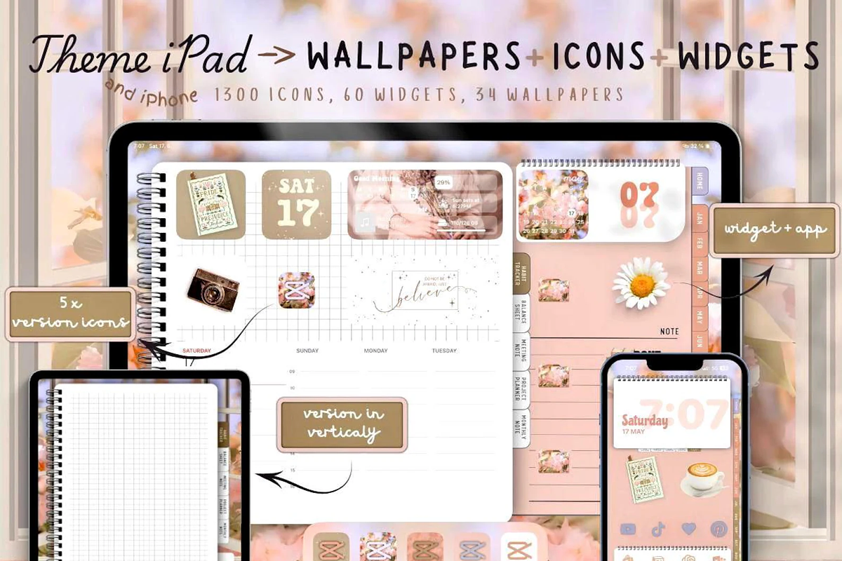 Elegant Lady iPad and iPhone Theme, a Background Graphic by BeeRubby (Photo 1 of 10)