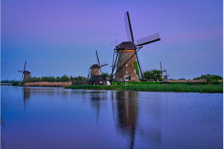 Windmills at Kinderdijk in Holland, an Architecture Photo by f9photos