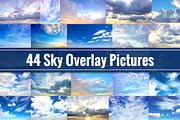 Sky Overlays - 44 Cloud Pictures, a Layer Style Add-On by Supremer Studio (Thumbnail 1 of 6)