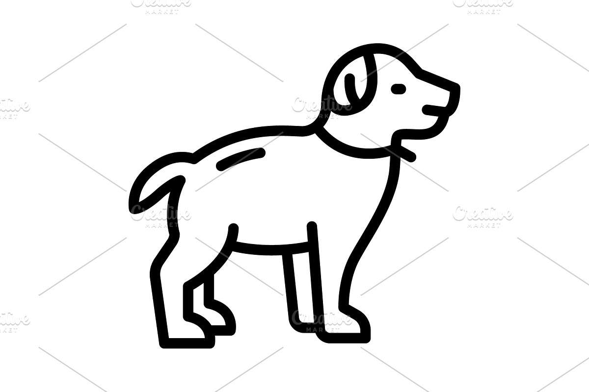 Dog pup black icon, an Outline Icon by Creative priyanka