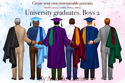 University Graduates Boys 2 Clipart