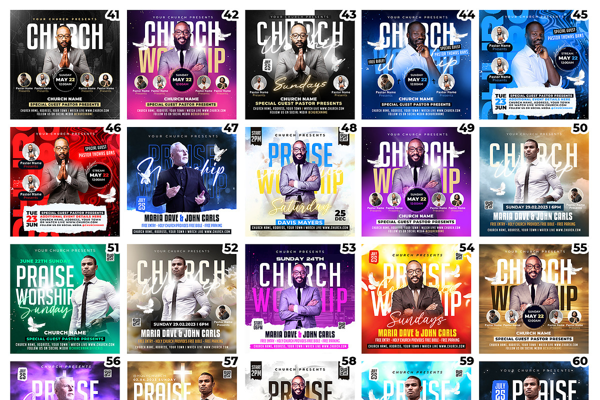 60 Church Flyers Bundle, 4x4 Canva, a Flyer Template by FLYERHIVE (Photo 4 of 5)