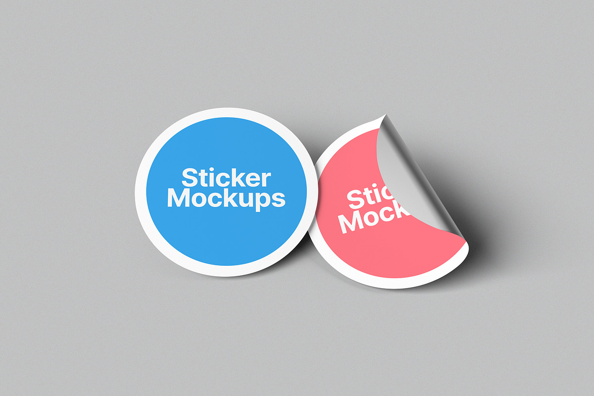 Round Sticker Mockups, a Print Template by artimasa (Photo 6 of 6)