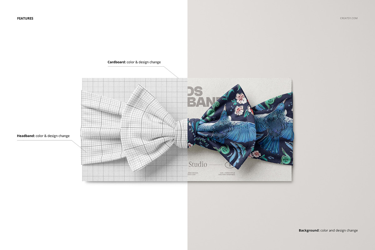Kids Bow Style Headband Mockup Set, a Merchandise Mockup by creatsy5 (Photo 3 of 13)