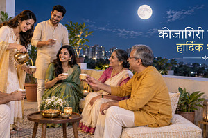 Indian family celebrates Kojagiri Pu