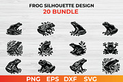 Frog Silhouette Design bundle, an Animal Illustration by bossdesigner (Thumbnail 1 of 3)