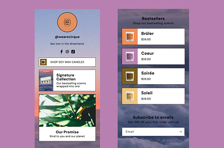 Shopify: Links Page for Social Media