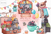 Happy Easter Watercolor Clipart, an Illustration by MariaOrtegaDigitals (Thumbnail 1 of 6)