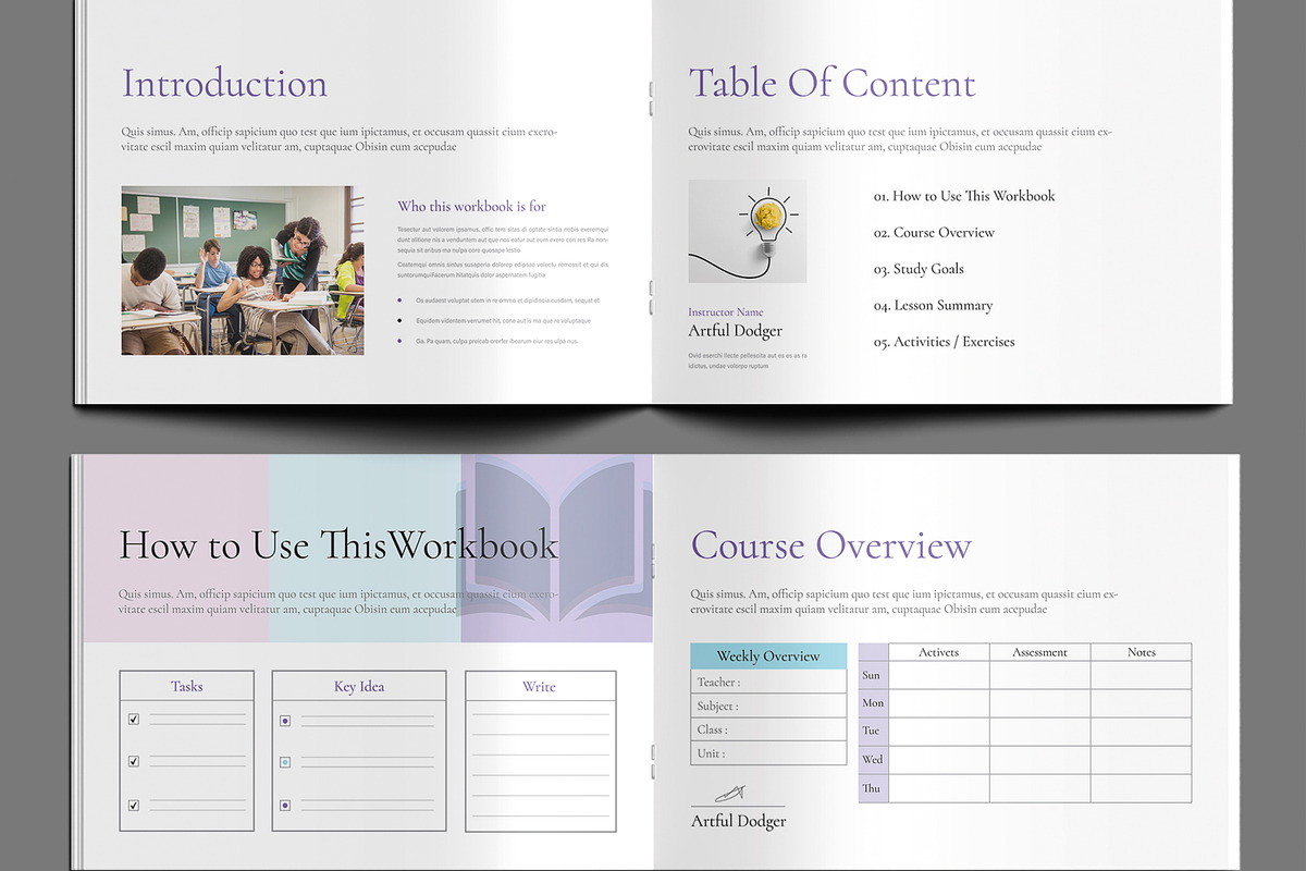 Study Workbook Template preview 3