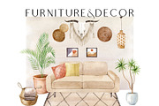 Bohemian House Watercolor Set, an Animal Illustration by Natalia Fedorova (Thumbnail 3 of 21)