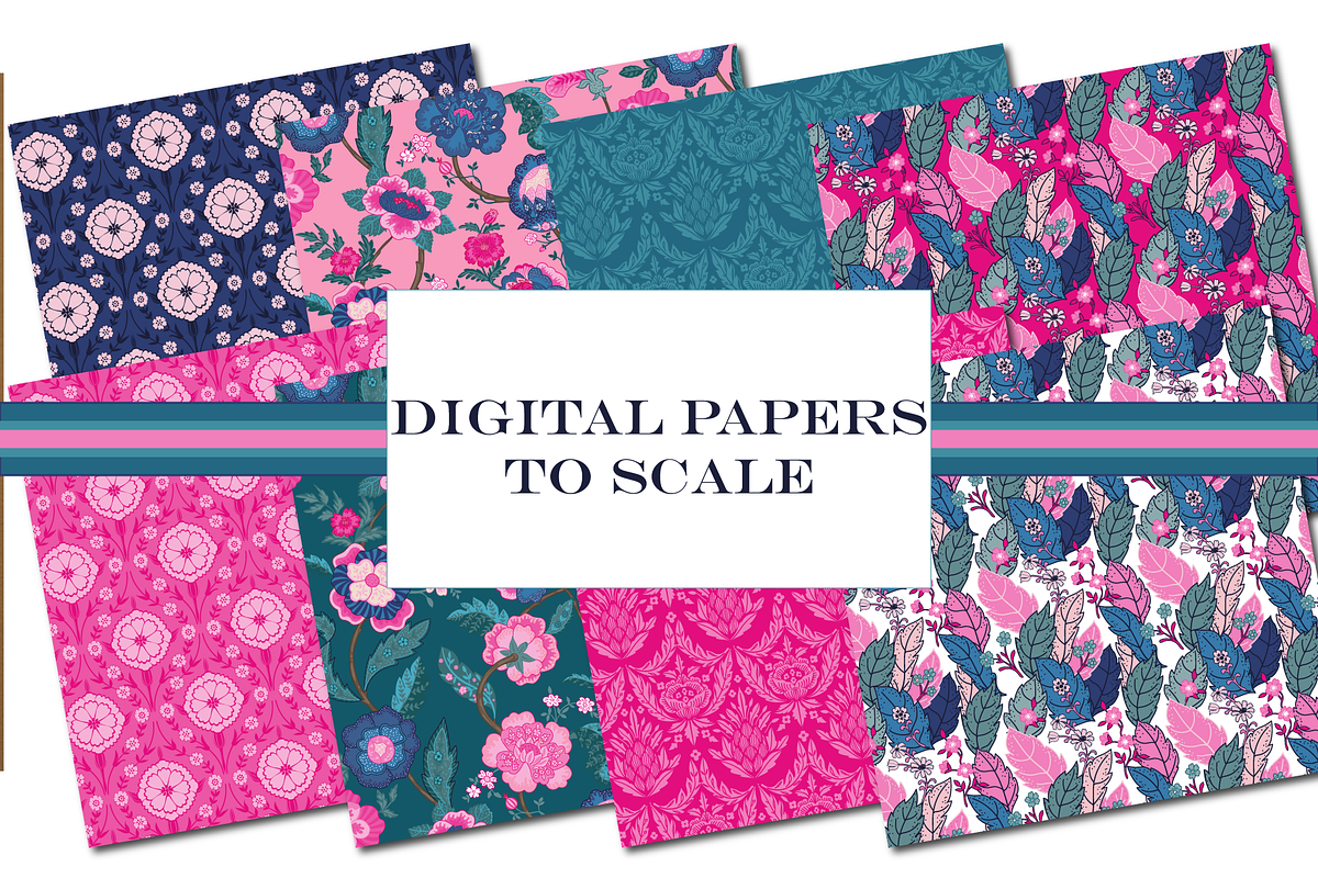 Wild Bohemian Pink Teal Patterns, a Pattern Graphic by RachelStudio (Photo 7 of 9)