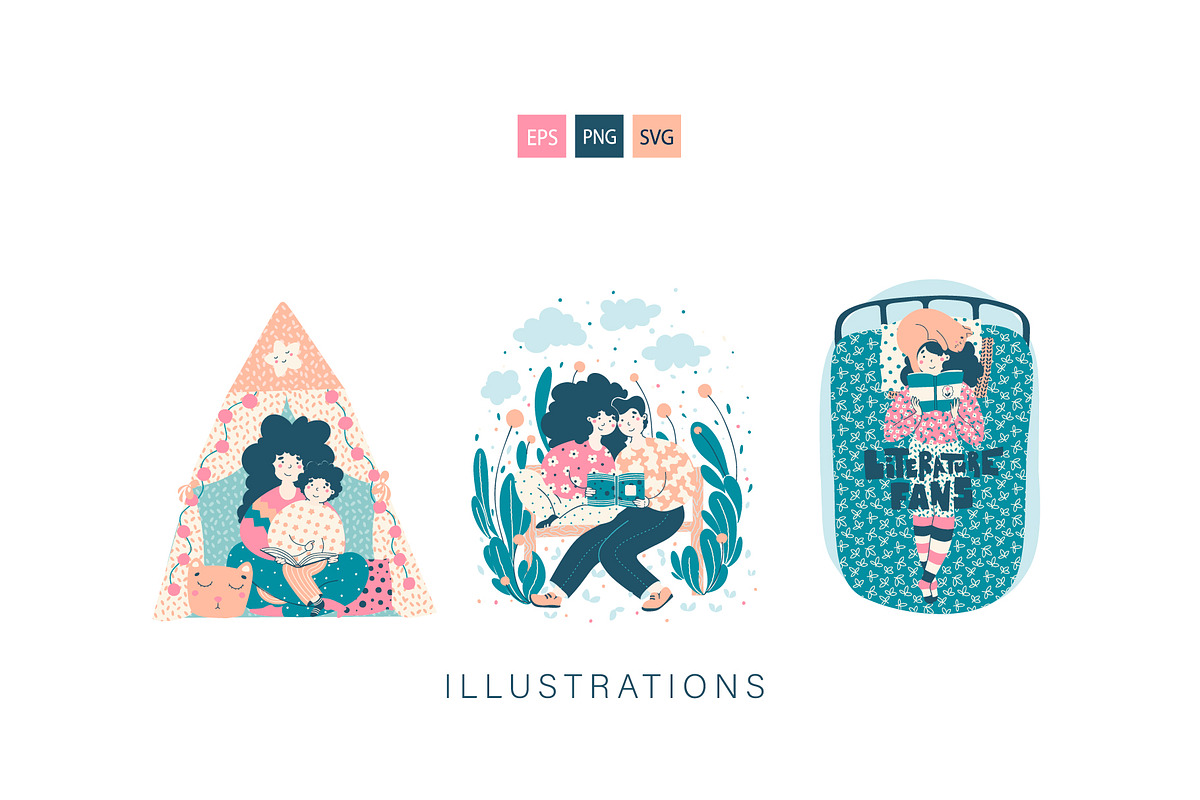 Literature Fans - cute illustration, an Education Illustration by LaVika (Photo 8 of 8)