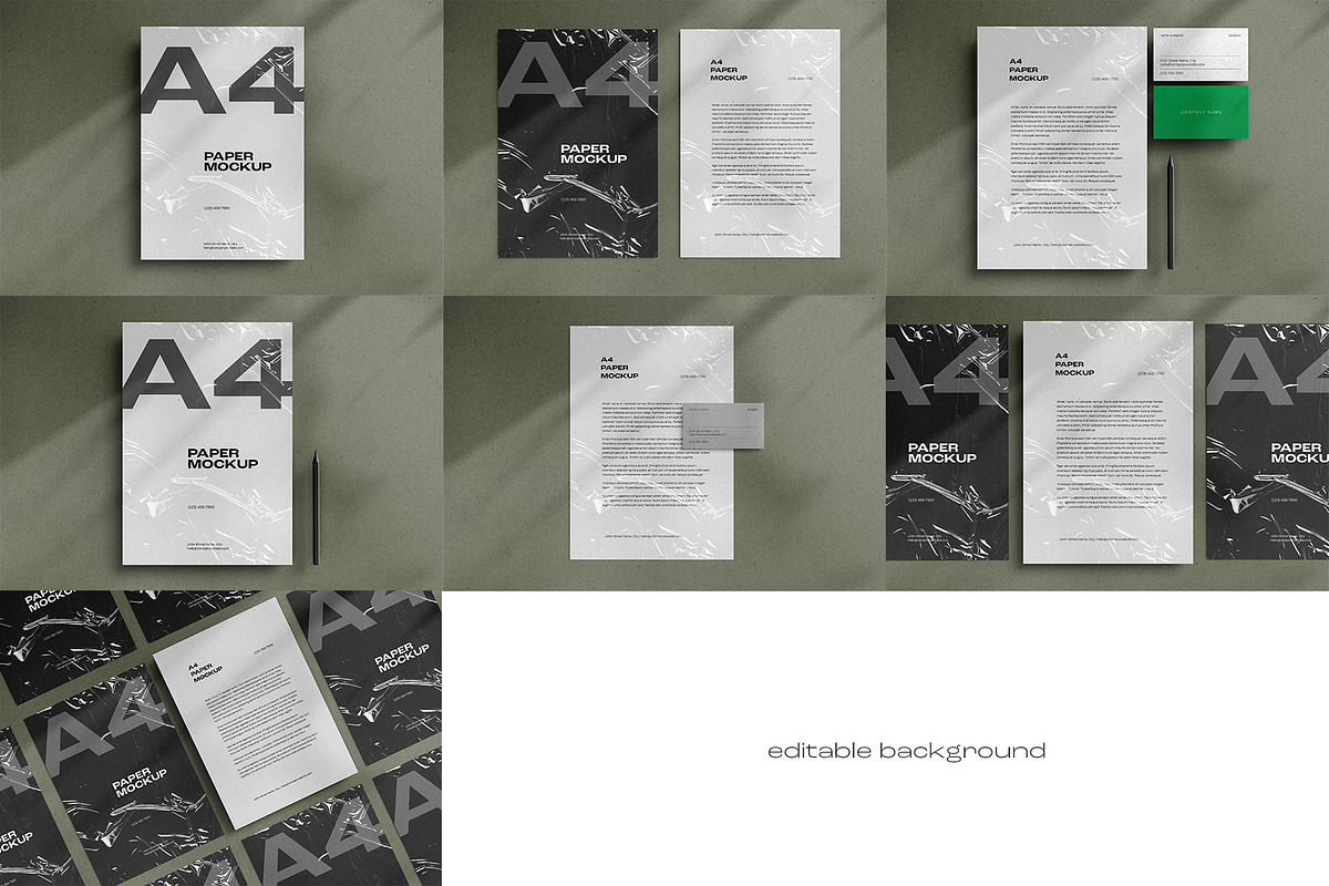 A4 Paper / Stationery Mockups 02, a Pens & Pencil Mockup by dpi (Photo 2 of 11)