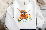 Summer Highland cow clipart Set, an Illustration by DreamCafeArt (Thumbnail 5 of 5)