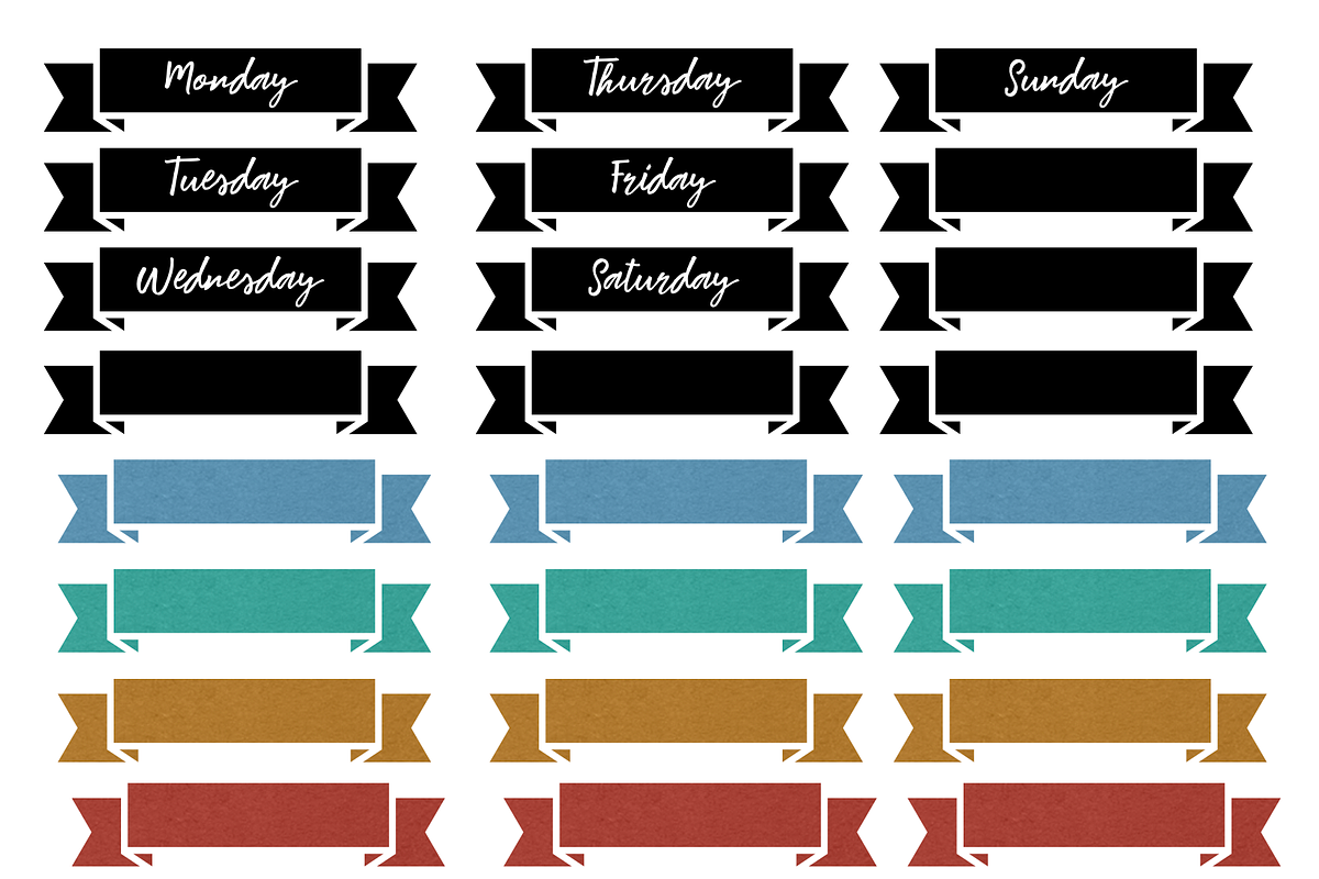 Colorful sticker banners Journals, an Illustration by Journals and More (Photo 1 of 2)