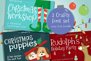 Christmas Themed Mini Font Bundle
