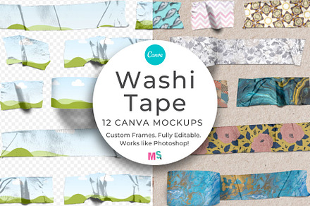 Washi Tape Mockup Template for Canva, a Pens & Pencil Mockup by Mockup Scene