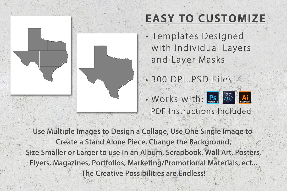 12x12 USA State Photo Template Pack, a Social Media Template by Loveurstyle Designs (Photo 4 of 5)