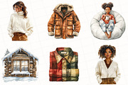 Christmas Winter Cabin Clipart, an Illustration by OK Design (Thumbnail 2 of 5)