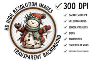 Whimsical Christmas Snowman PNG, an Illustration by Craft Nest (Thumbnail 2 of 10)